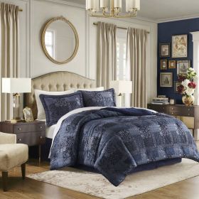 4 PCS King Comforter Set Navy