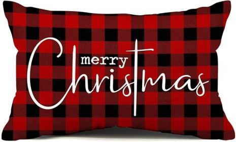 Christmas Pillow Covers Merry Christmas Throw Pillow Decorative Christmas Red and Black Cotton Cloth Linen Cloth Pillow Cover Sofa Cover Decorati