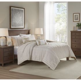 Full/Queen 3 Piece Cotton Yarn Dyed Duvet Cover Set
