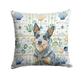 Blue Heeler Australian Cattle Dog Coastal Sea Glass Throw Pillow Decorative Indoor Outdoor Accent Cushion for Couch, Bed or Patio, 18Hx18W (Option: Default)