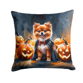 Pomeranian Puppy Halloween Throw Pillow Machine Washable, Indoor Outdoor Decorative Pillow for Couch, Bed or Patio, 14Hx14W (Option: Default)