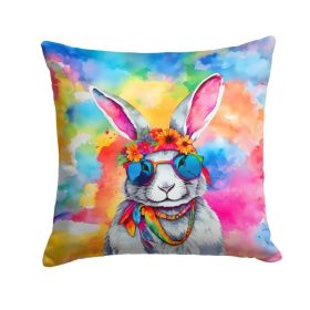 NEW Hippie Animal Rabbit Throw Pillow Machine Washable, Indoor Outdoor Decorative Pillow for Couch, Bed or Patio, 14Hx14W (Option: Default)